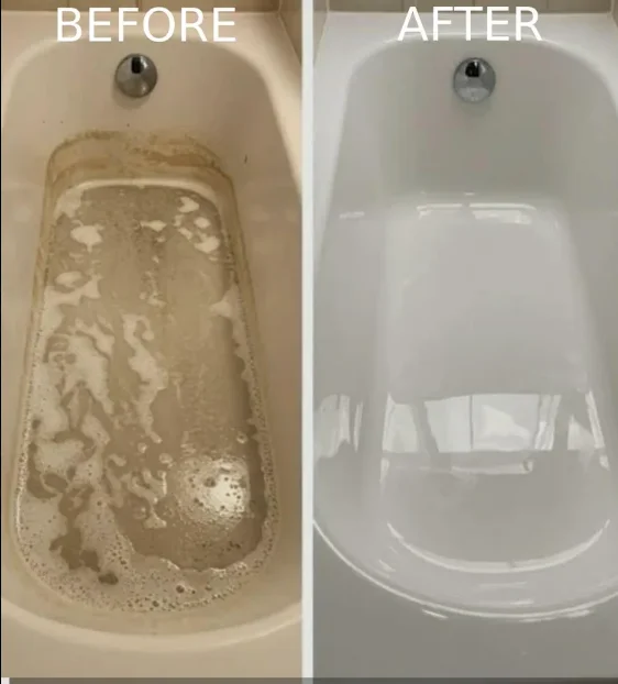 Bath restoration before and after - Stage 2 Deep Restore showing dramatic transformation